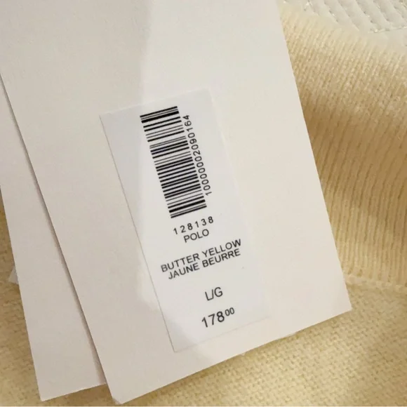 NWT 128138 polo cashmere Sweater Aritzia butter yellow L - Picture 2 of 5